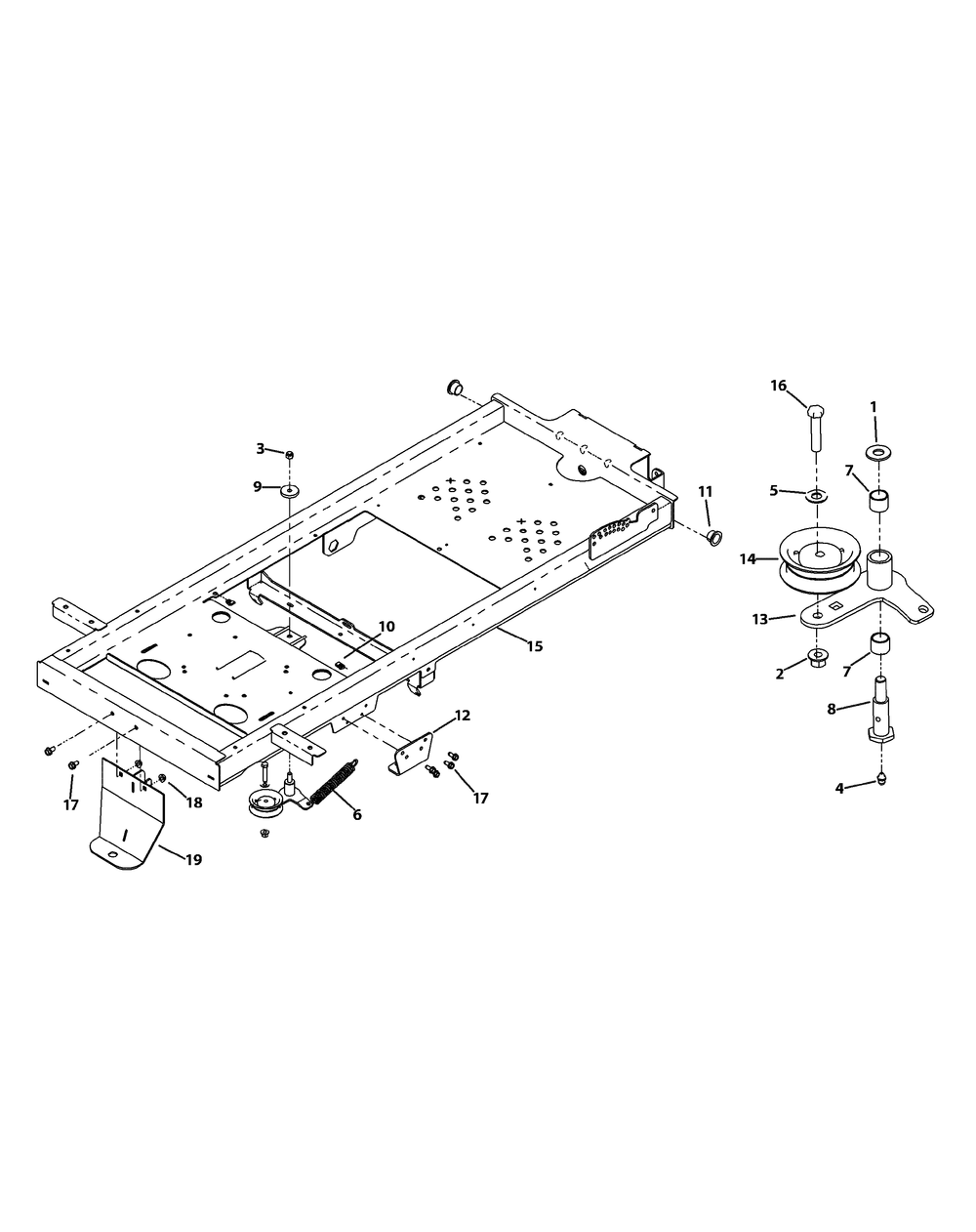 Frame Assembly Diagram and Parts List for Z-FORCEPRO48-KH 53BH3AGN050-22HP Cub Cadet Lawn Tractor